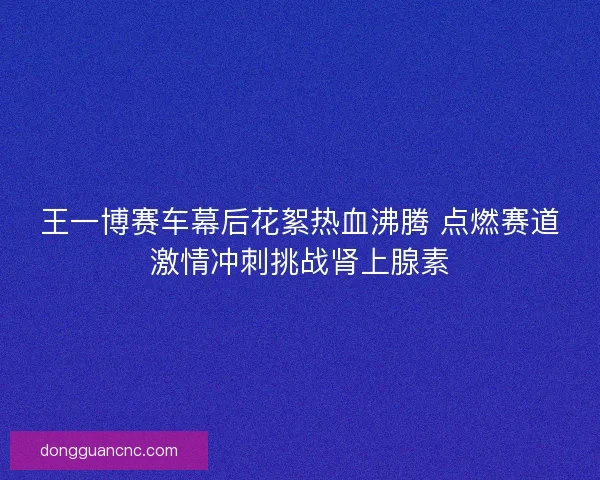 王一博赛车幕后花絮热血沸腾 点燃赛道激情冲刺挑战肾上腺素