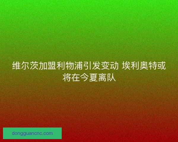 维尔茨加盟利物浦引发变动 埃利奥特或将在今夏离队