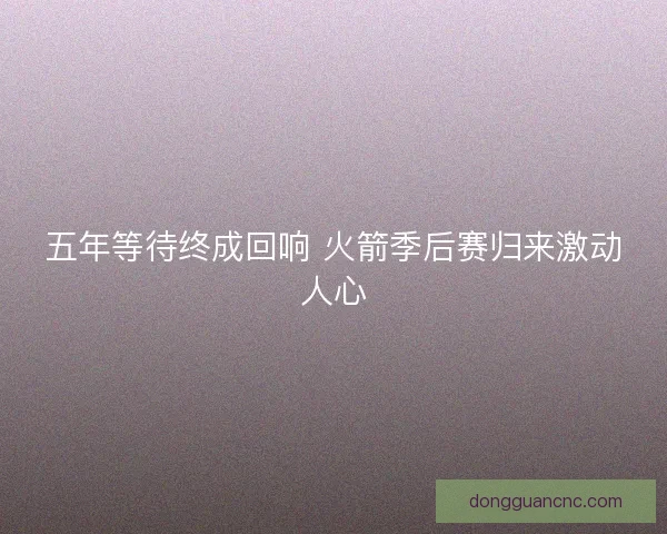 五年等待终成回响 火箭季后赛归来激动人心