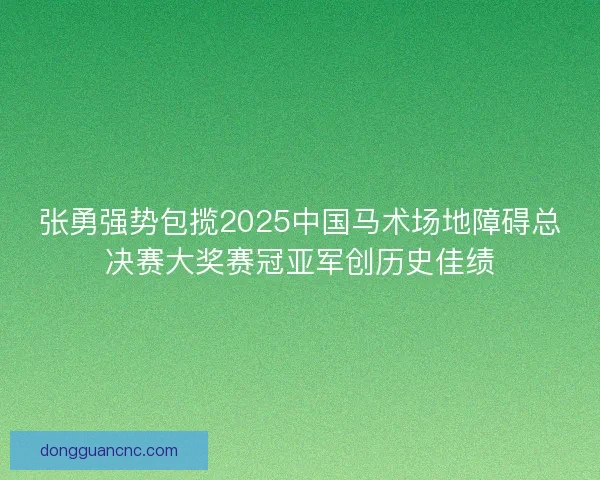 张勇强势包揽2025中国马术场地障碍总决赛大奖赛冠亚军创历史佳绩